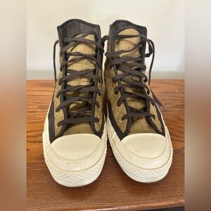 Converse High-Top Sneakers in Black and Tan